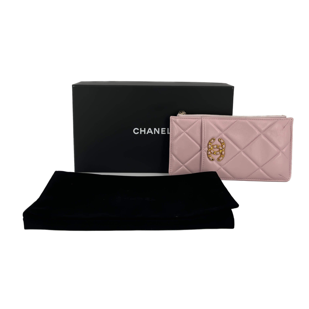 Chanel Phone & Card Holder Leather Pastel Pink