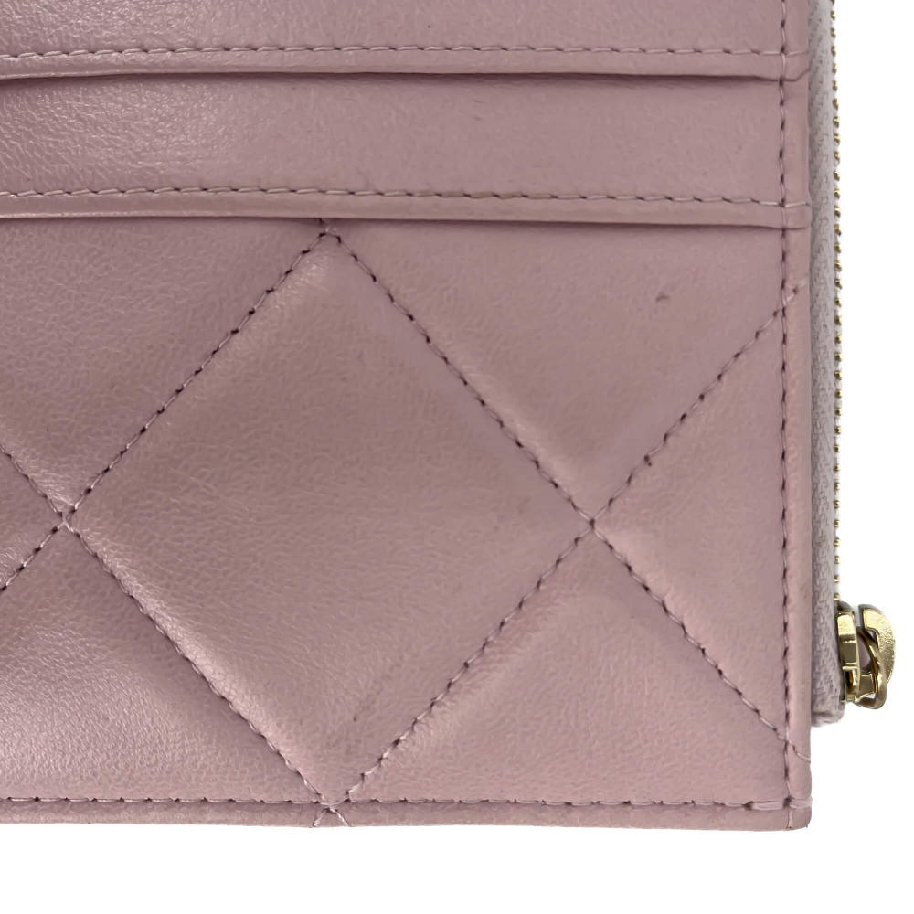 Chanel Phone & Card Holder Leather Pastel Pink
