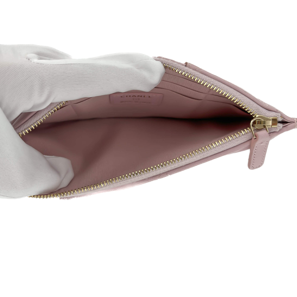 Chanel Phone & Card Holder Leather Pastel Pink