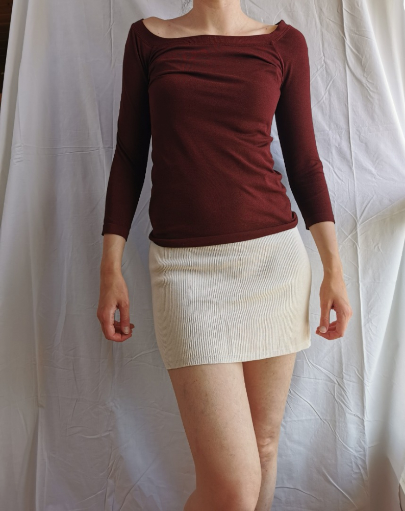 Wolford Haut à manches 3/4 Bordeaux