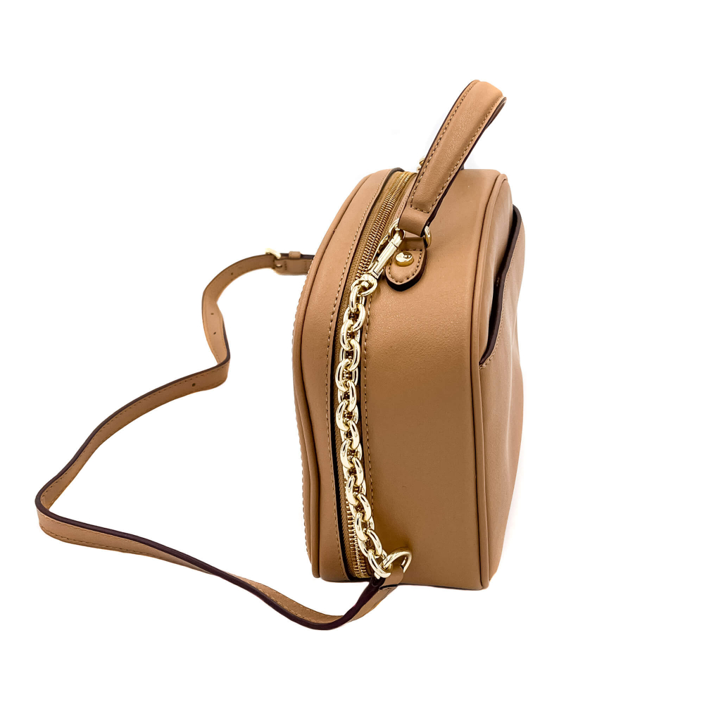 DKNY Leonti Crossbody Bag Leather Beige