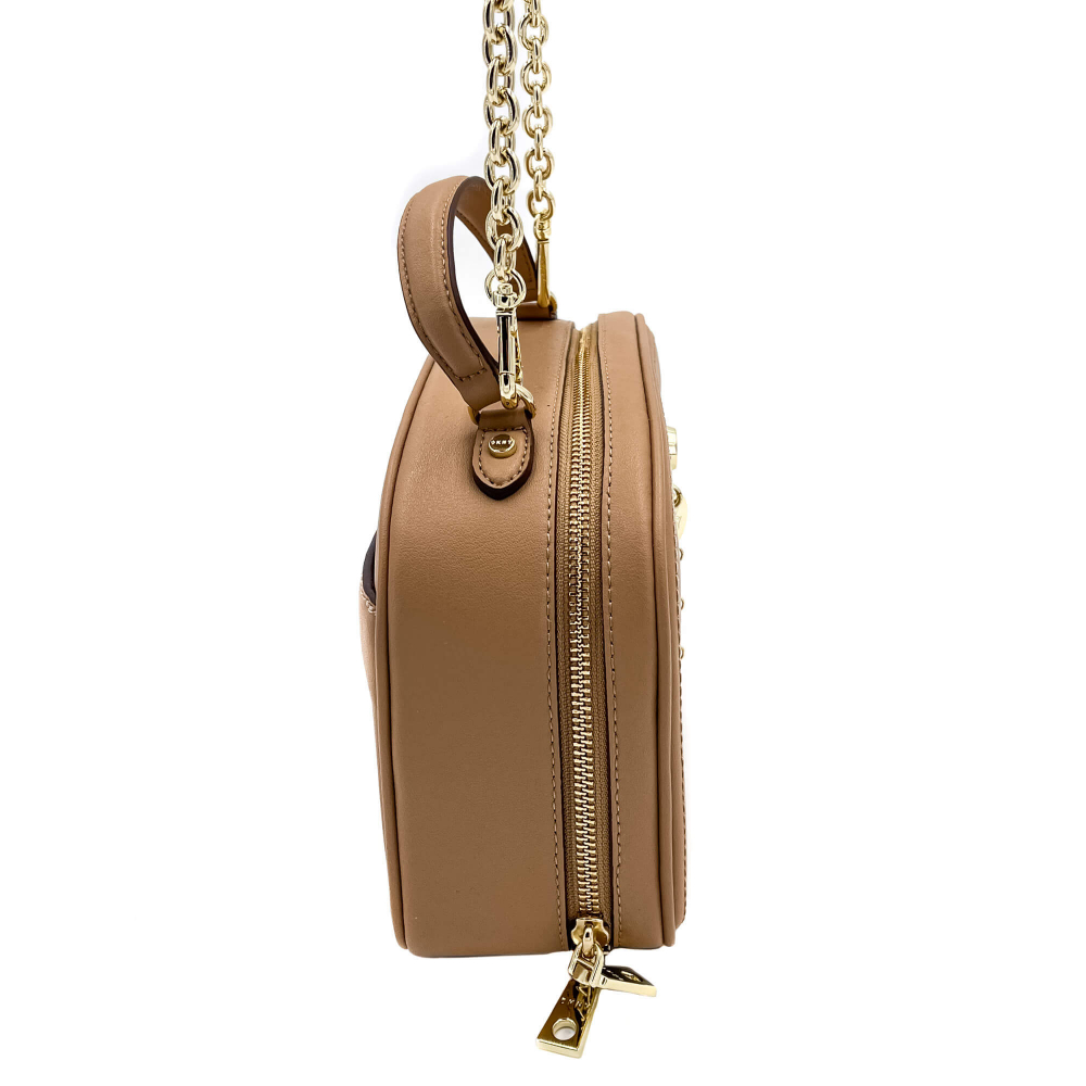 DKNY Leonti Crossbody Bag Leather Beige