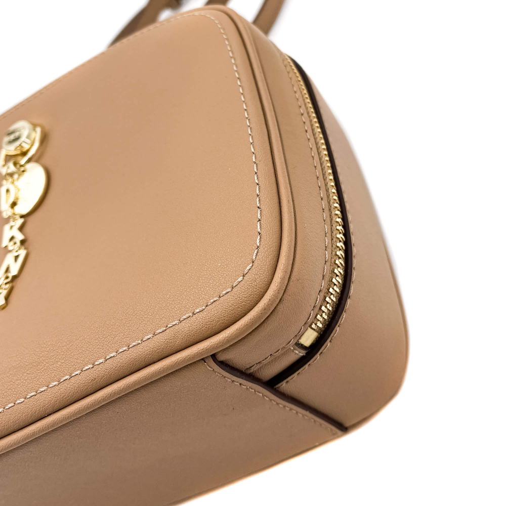 DKNY Leonti Crossbody Bag Leather Beige