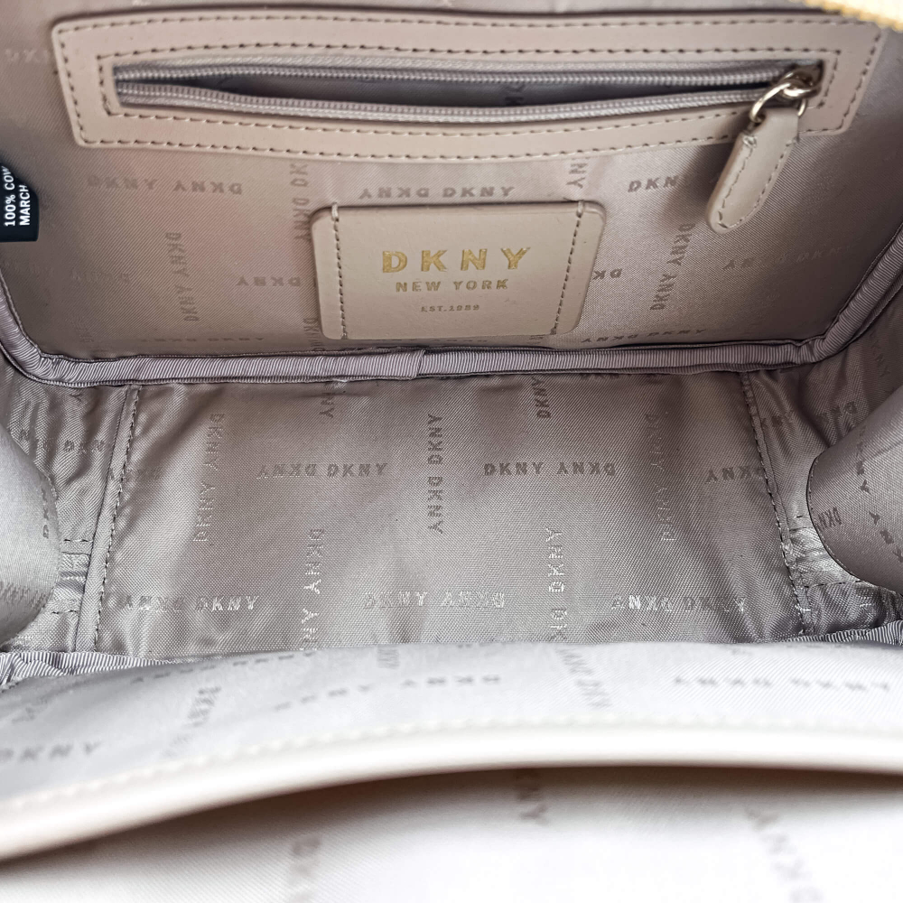 DKNY Leonti Crossbody Bag Leather Beige