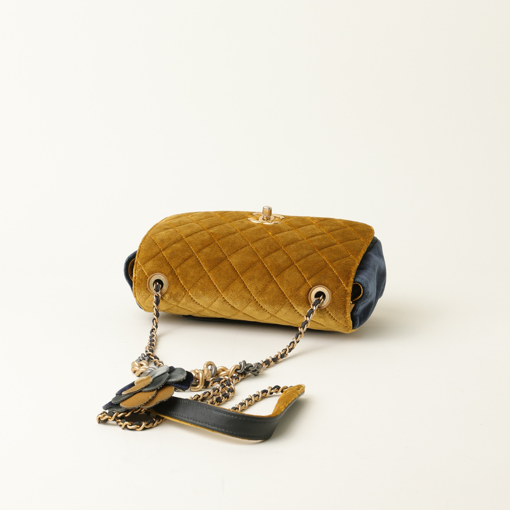 Chanel Camellia Suede Flap Bag