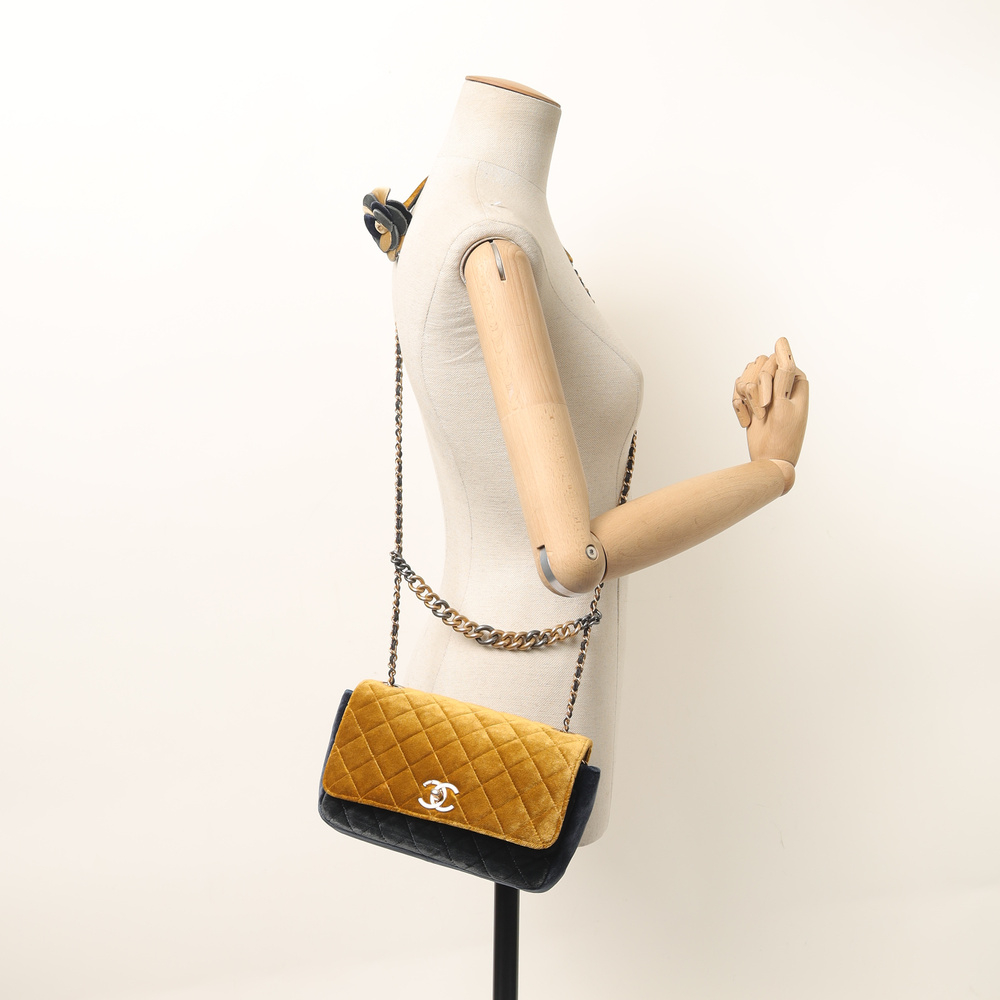 Chanel Camellia Suede Flap Bag