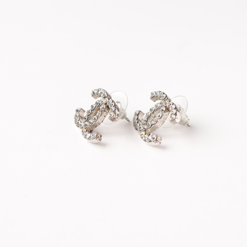Chanel CC Rhinestone Earrings
