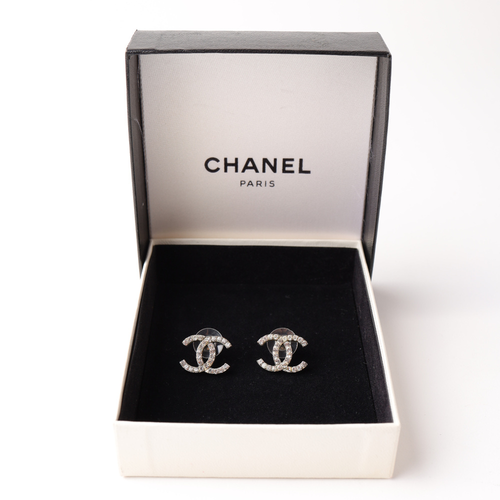 Chanel CC Rhinestone Earrings