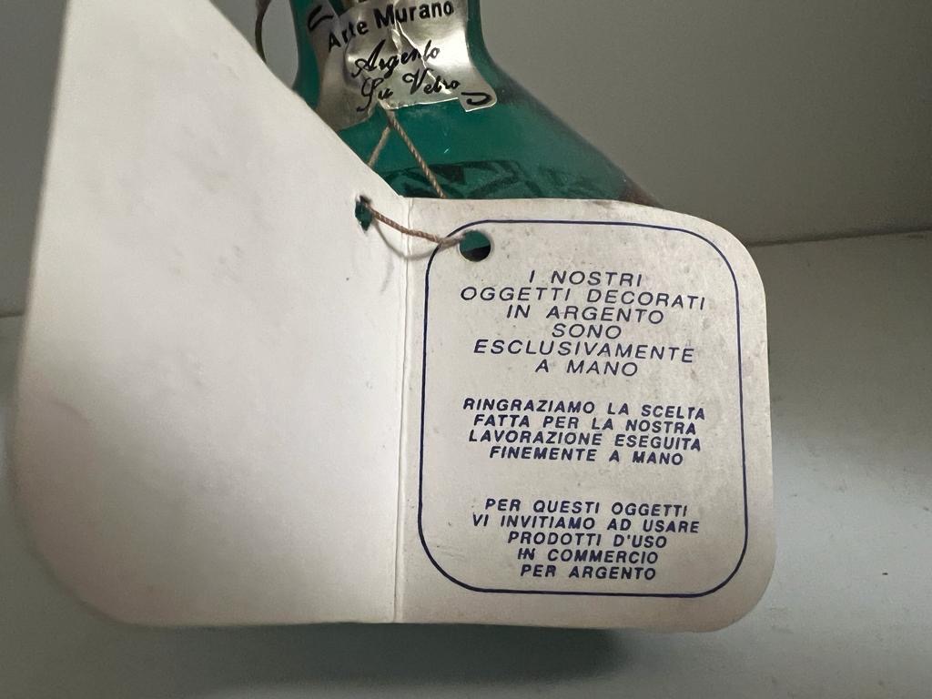 Murano mundgeblasene und versilberte Dekorationsvase