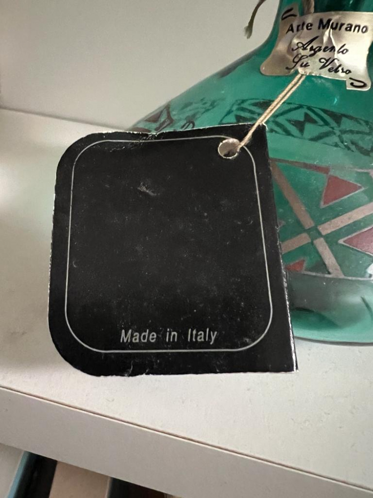 Murano mundgeblasene und versilberte Dekorationsvase