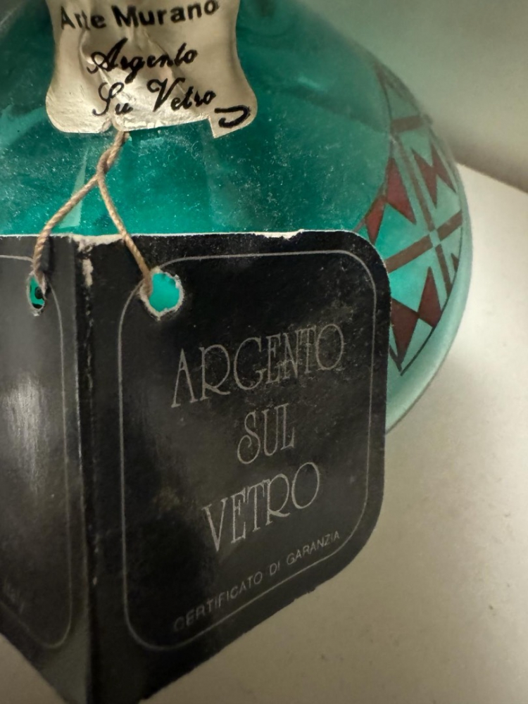 Murano mundgeblasene und versilberte Dekorationsvase