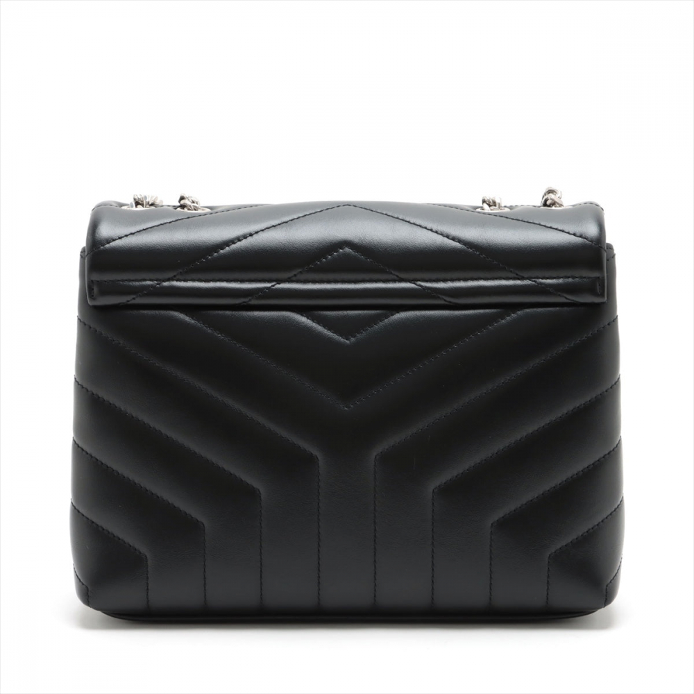 Saint Laurent Loulou Small Leather Chain Bag Black