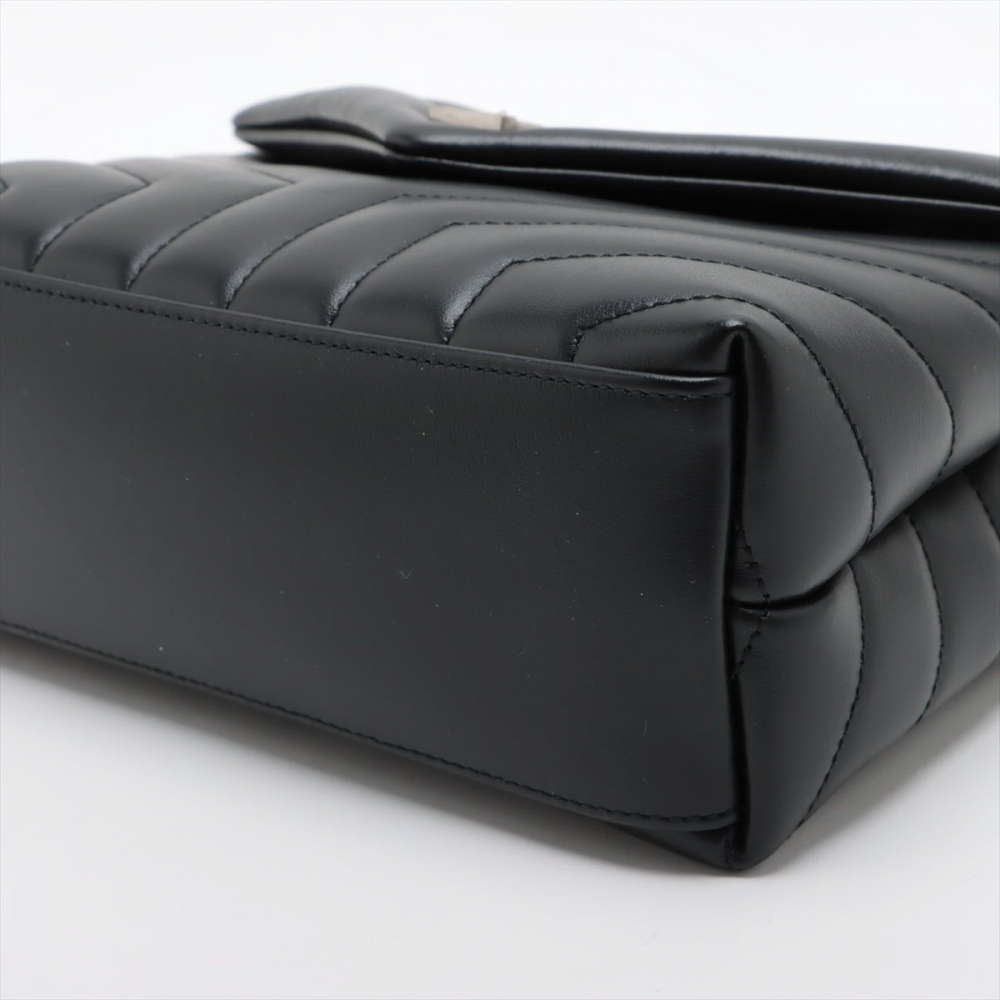 Saint Laurent Loulou Small Leather Chain Bag Black