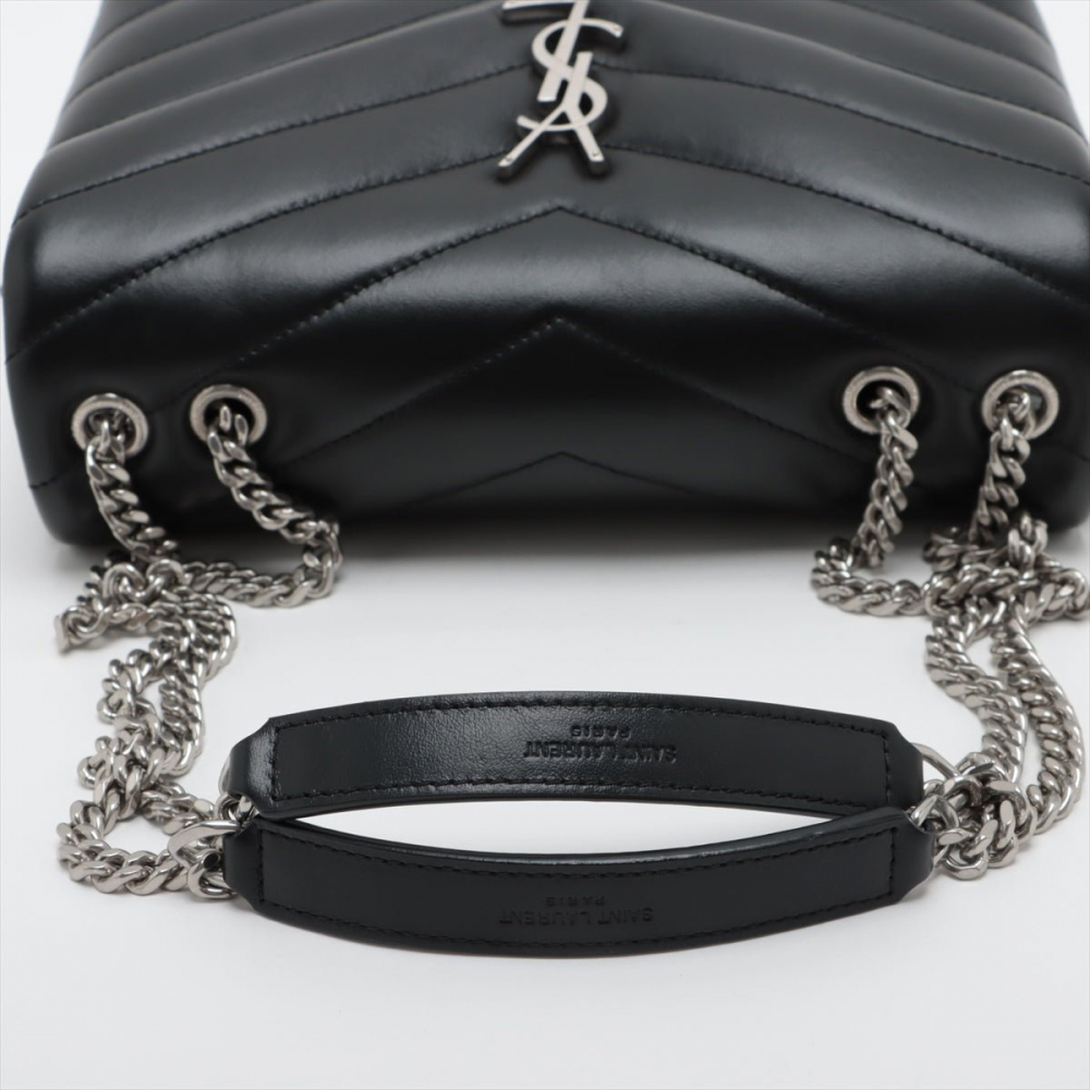 Saint Laurent Loulou Small Leather Chain Bag Black