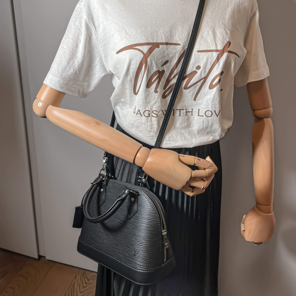 Louis Vuitton Alma BB Epi 2-Way Handbag Black