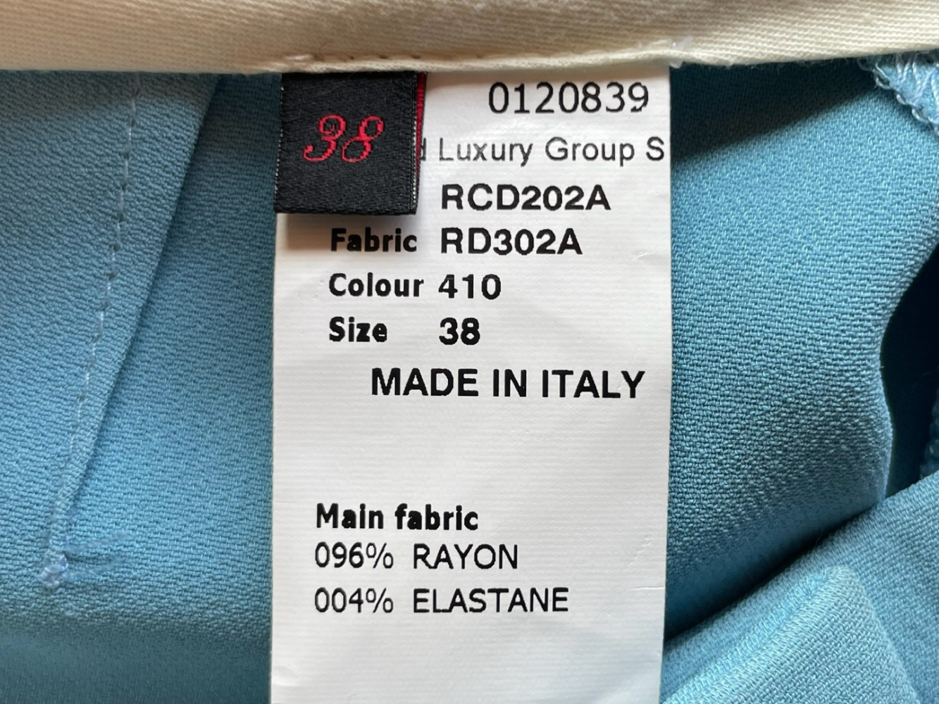 Rochas Hellblaue Hose mit geradem Bein aus Crêpe