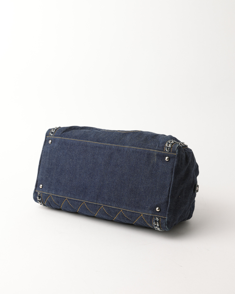 Chanel Denim Cc Luxury Line Boston Bag
