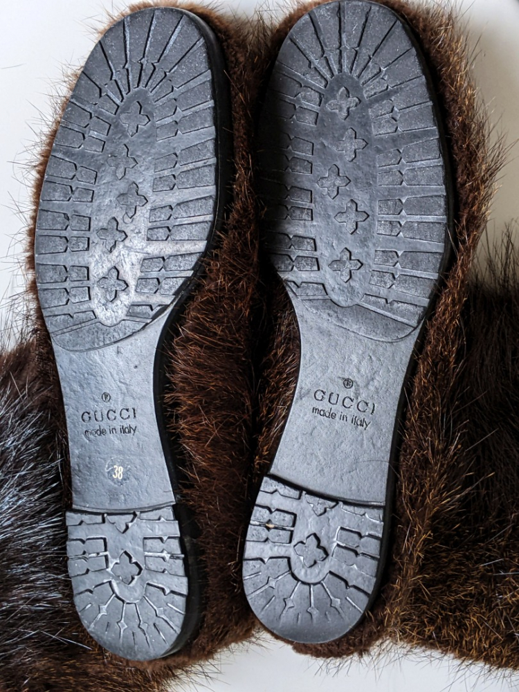 Gucci Mid-season leather/coyote fur boots
