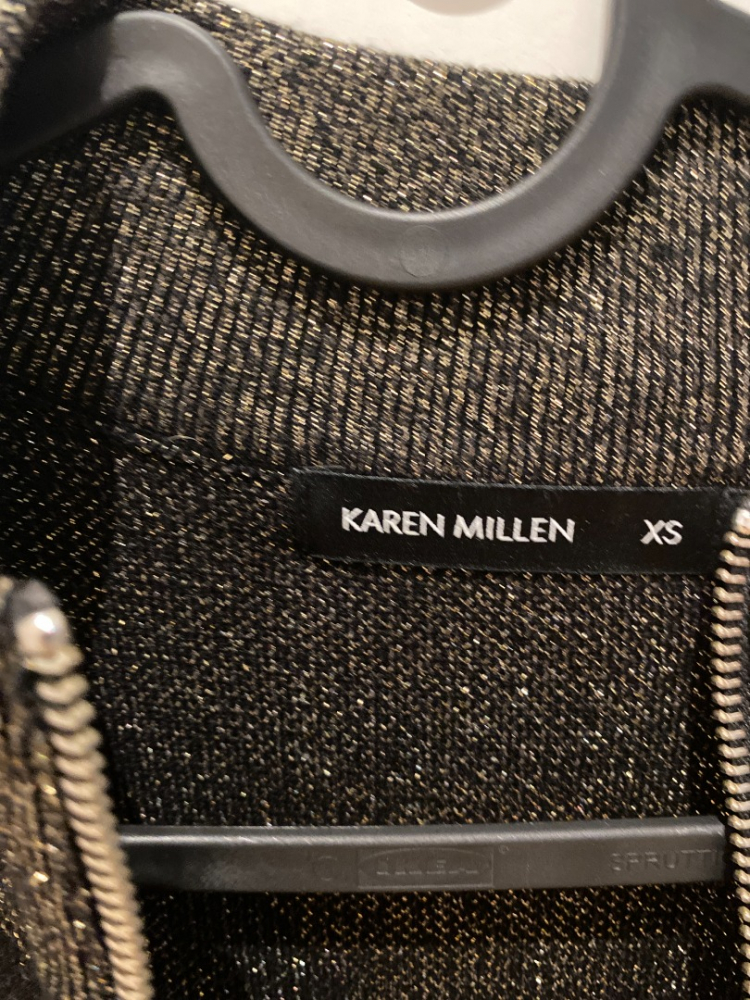 Karen Millen Metallisches Strickkleid mit Reißverschluss