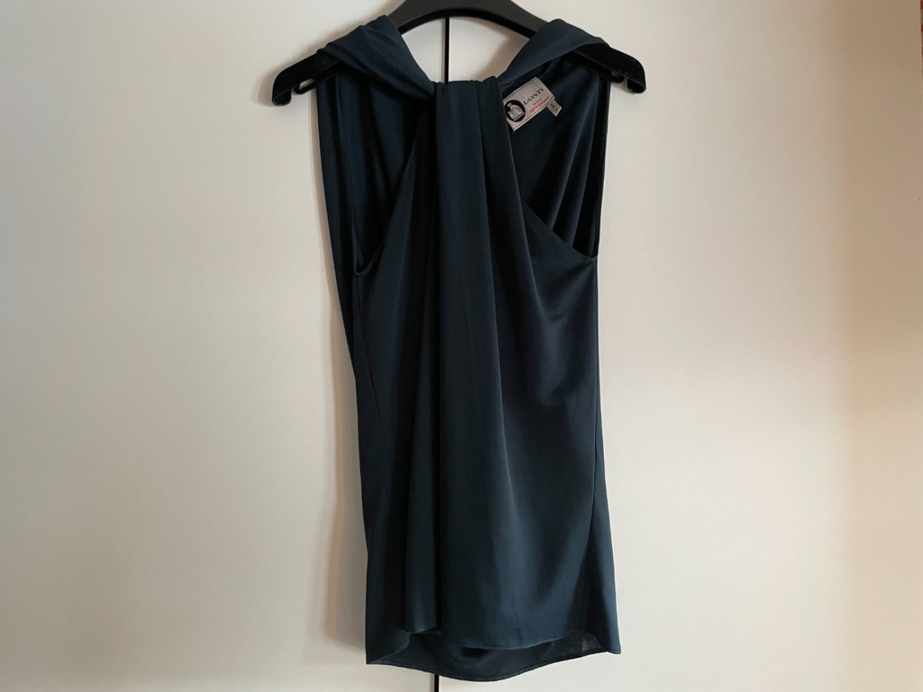 Givenchy Dos nu élégamment drapé en bleu sarcelle profond