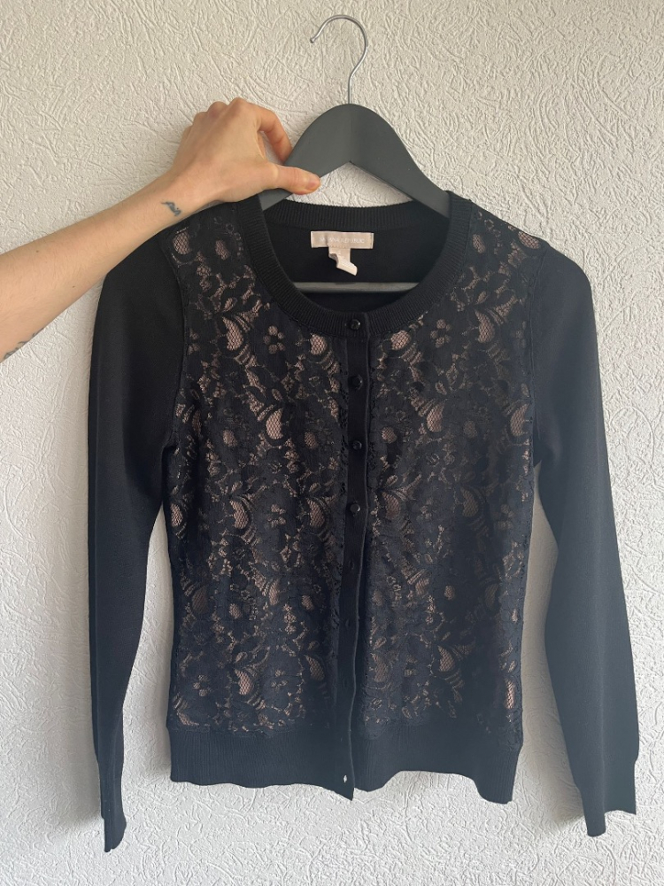 Ann Taylor Cardigan laine en dentelle