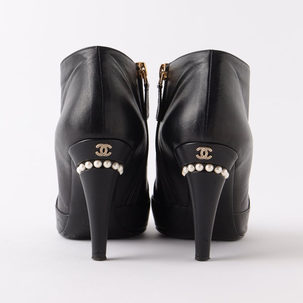 Chanel Cc Pearl Ankle Boots