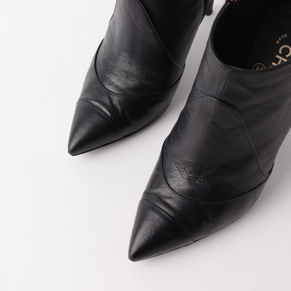 Chanel Cc Pearl Ankle Boots