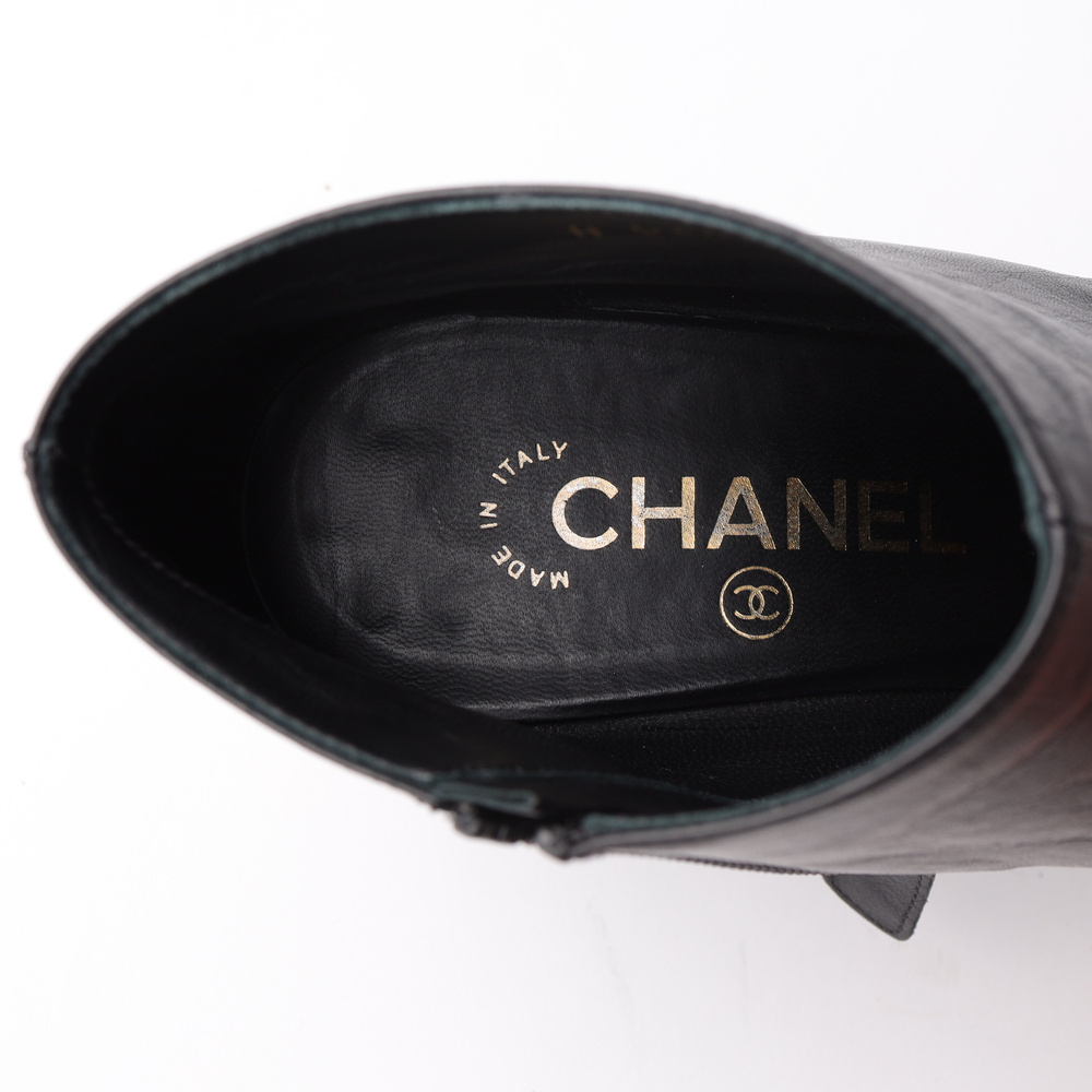 Chanel Cc Pearl Ankle Boots