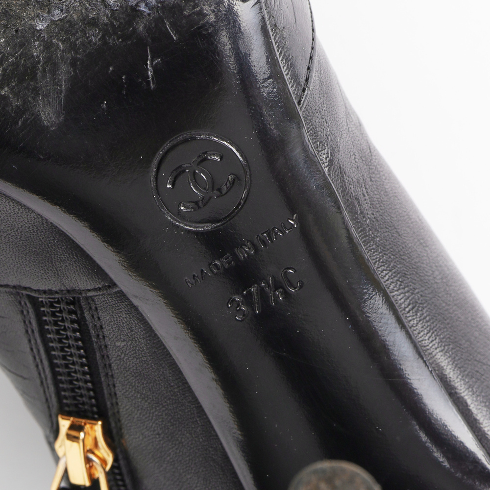 Chanel Cc Pearl Ankle Boots