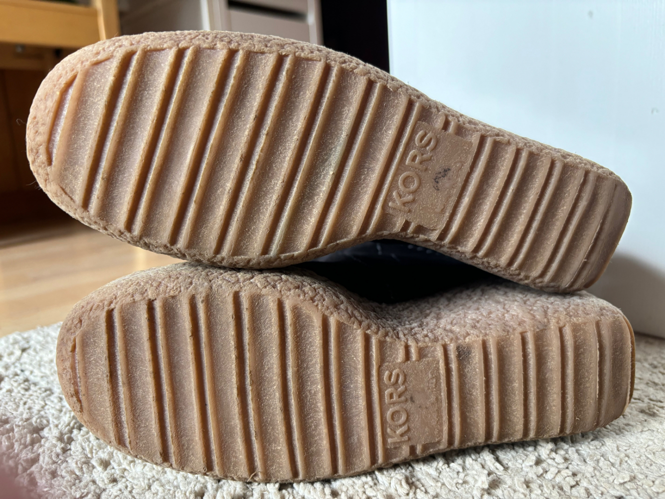 Kors Michael Kors Crosby Black Suede Sherpa Knee High Wedges