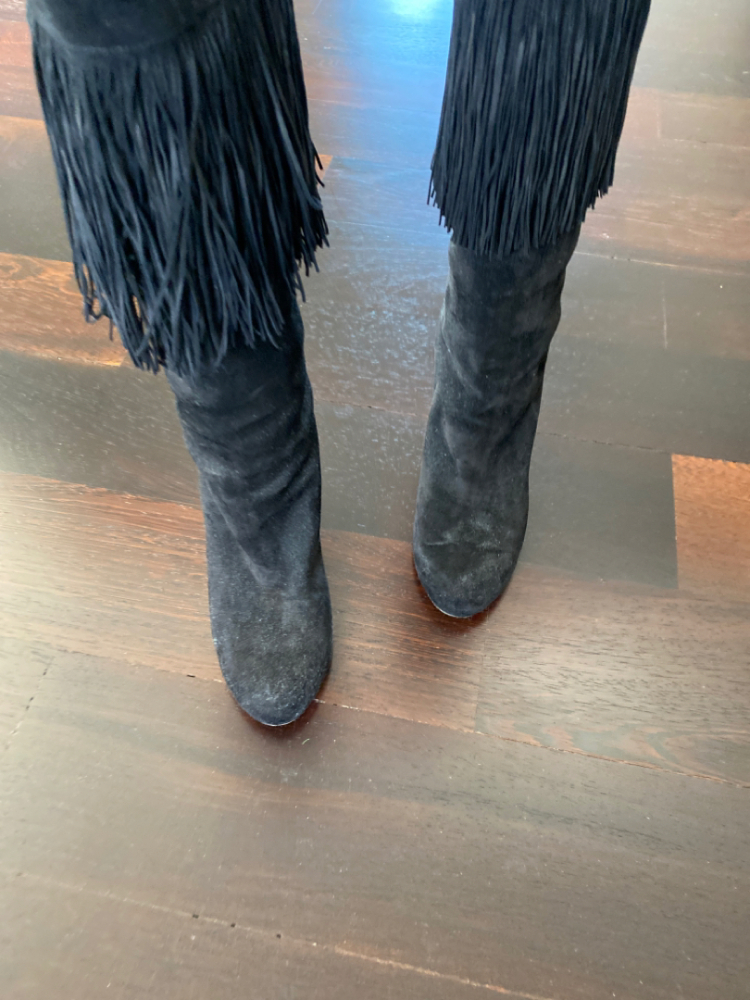 Christian Louboutin Bottes à franges noir