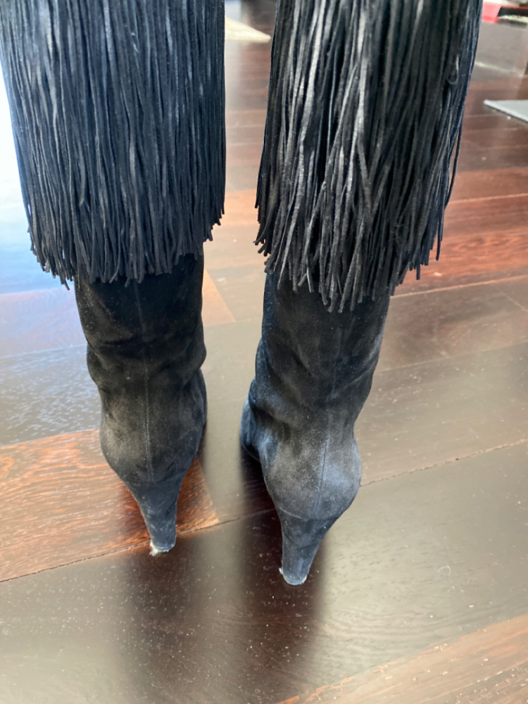 Christian Louboutin Bottes à franges noir