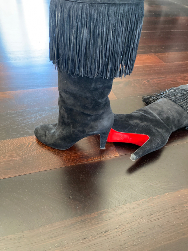 Christian Louboutin Bottes à franges noir