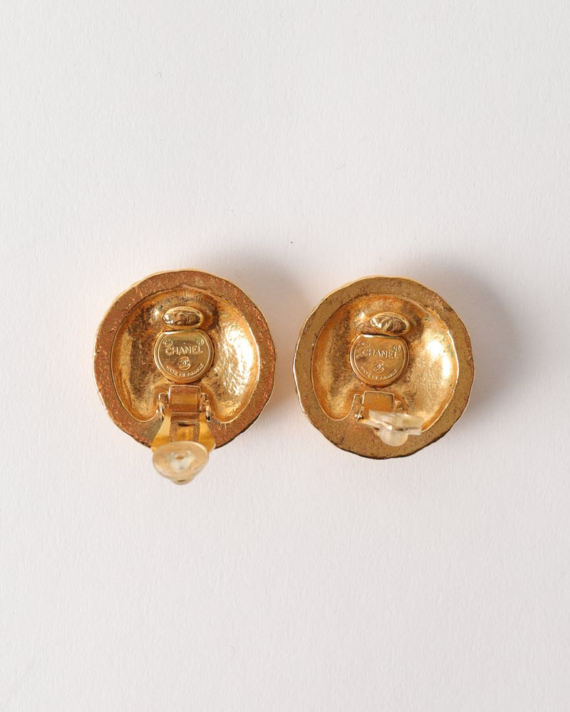 Chanel Vintage Earrings Gold Plated Clip On