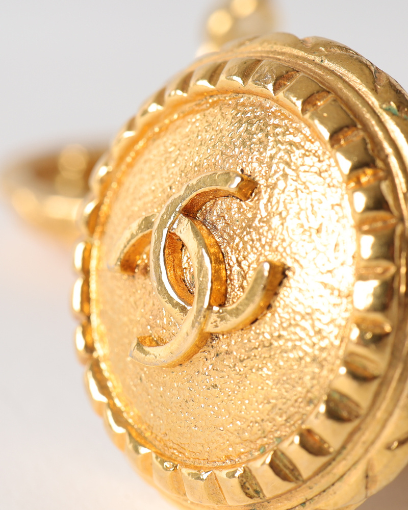 Chanel Vintage Earrings Gold Plated Clip On