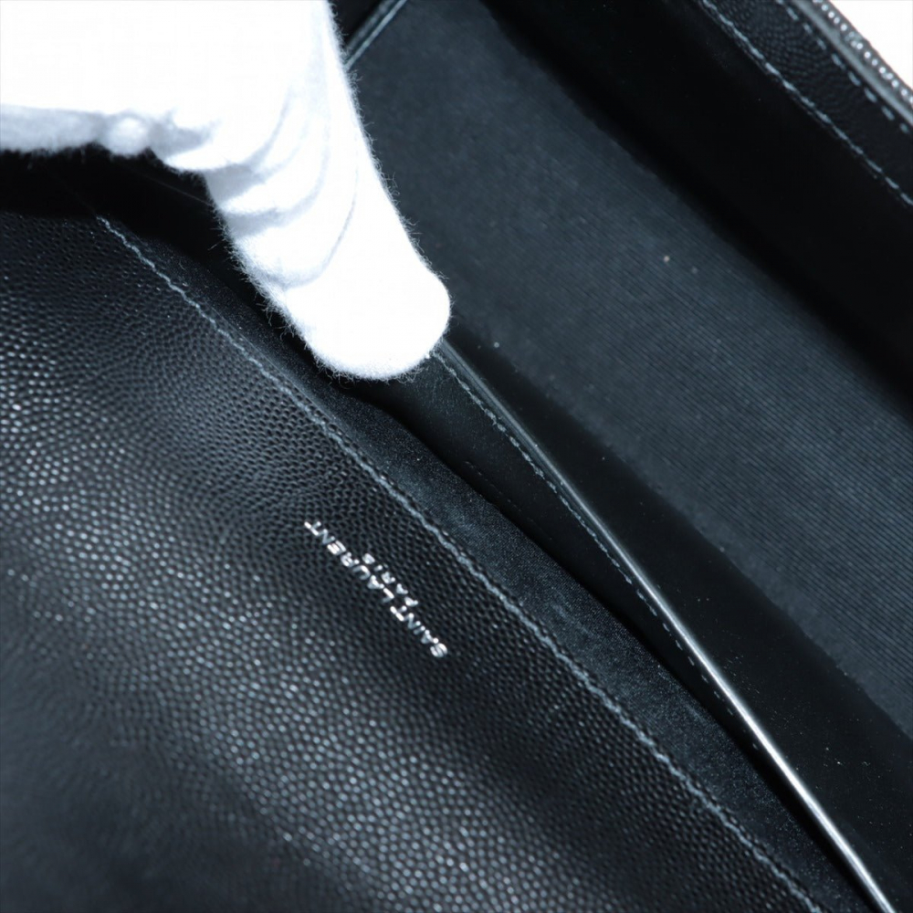 Saint Laurent Envelope Medium Quilted Embossed Leather Shoulde Bag Black