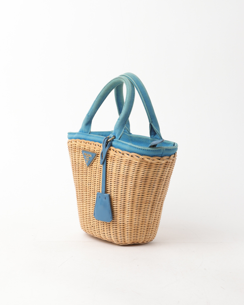 Prada Wicker Canapa Basket Bag