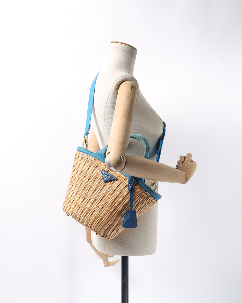 Prada Wicker Canapa Basket Bag