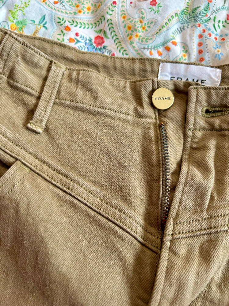 FRAME Ali V-yoke High Waist Crop Wide Leg Jeans