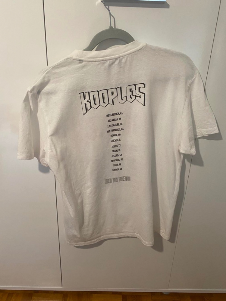 The Kooples T-SHIRT AUS ROCKIGER BAUMWOLLE WEISS MIT ADLER-PRINT
