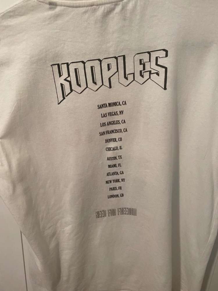 The Kooples T-SHIRT AUS ROCKIGER BAUMWOLLE WEISS MIT ADLER-PRINT