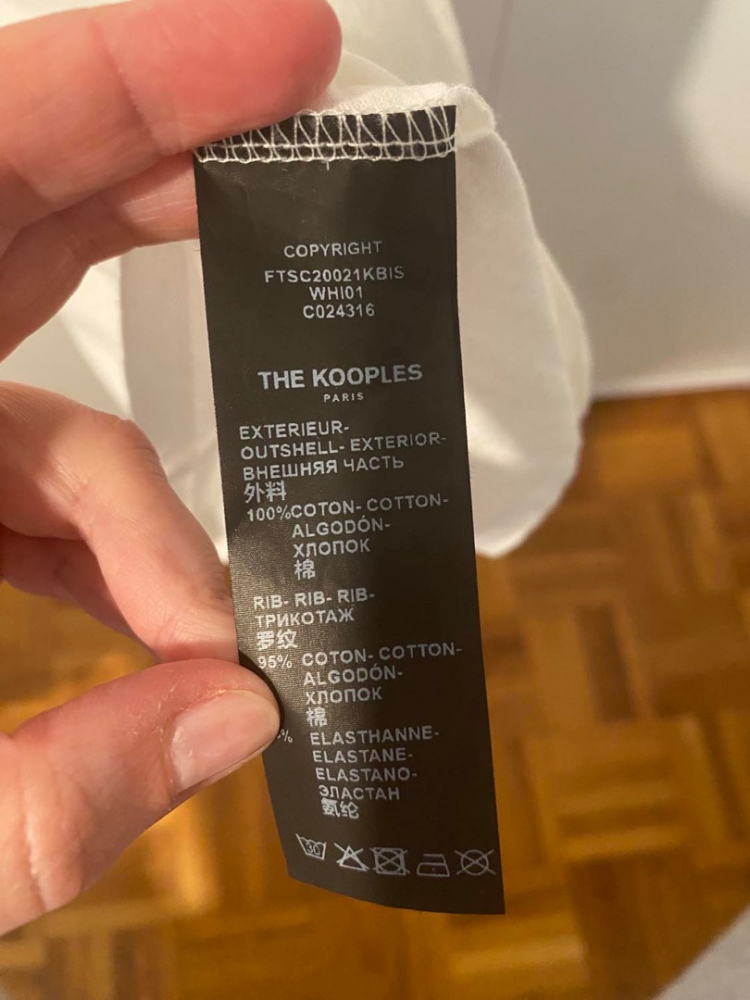 The Kooples T-SHIRT AUS ROCKIGER BAUMWOLLE WEISS MIT ADLER-PRINT