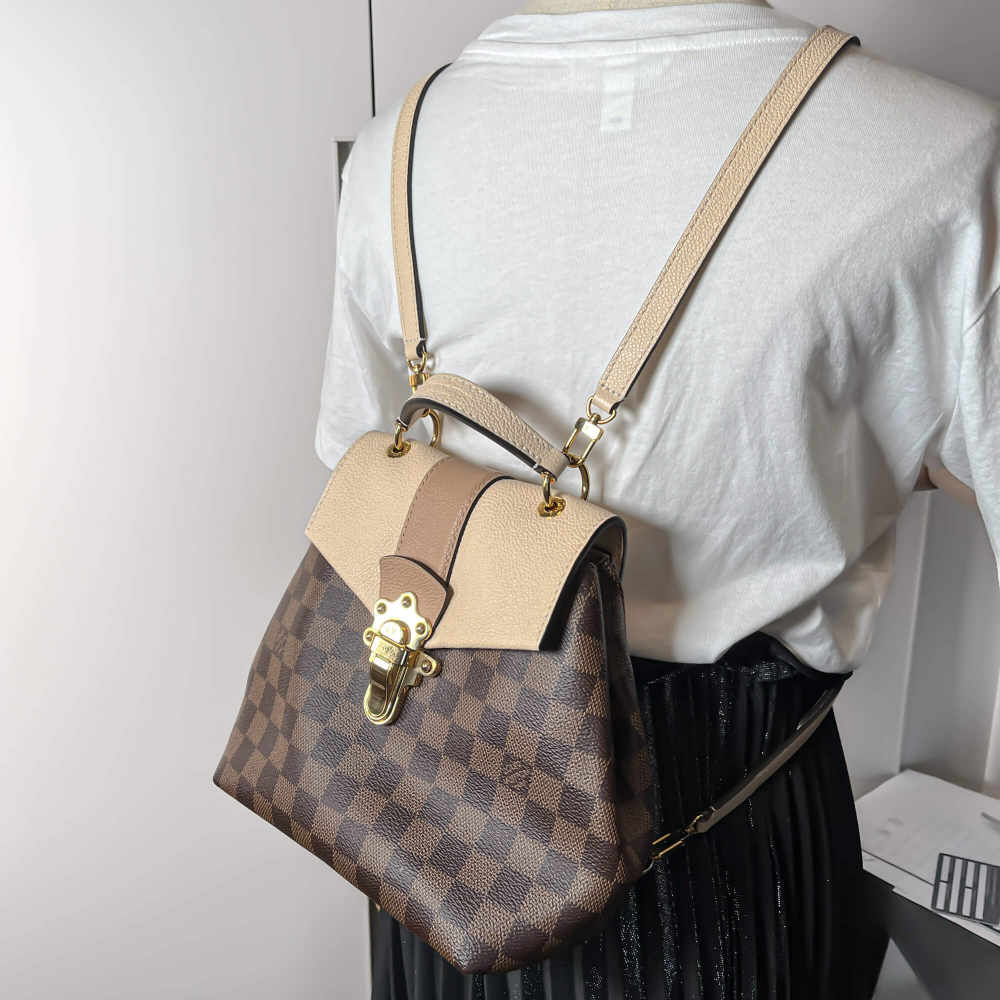 Louis Vuitton Clapton Damiere Ebene Rose Ballerine Backpack