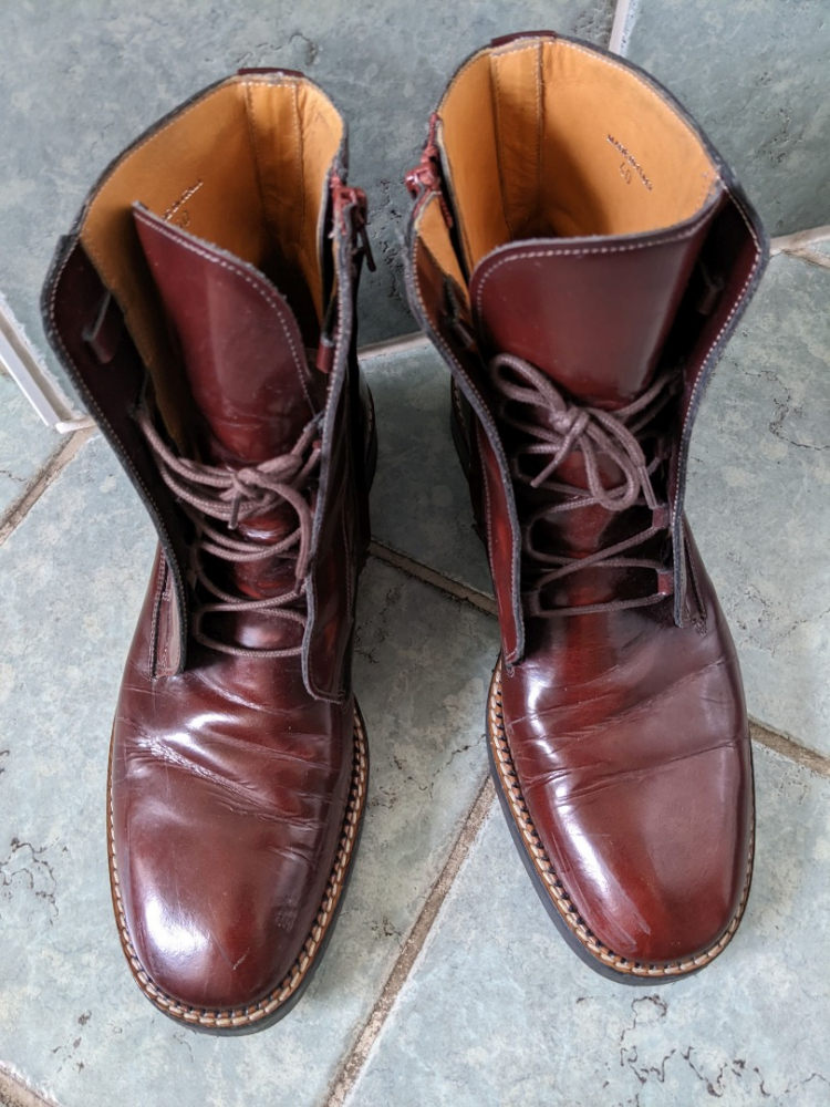 Maison Martin Margiela Smooth mahogany leather boots 40-40.5
