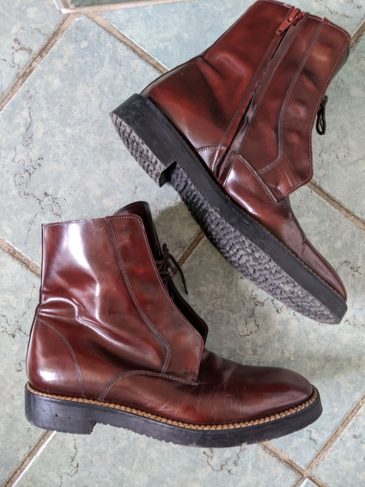 Maison Martin Margiela Smooth mahogany leather boots 40-40.5