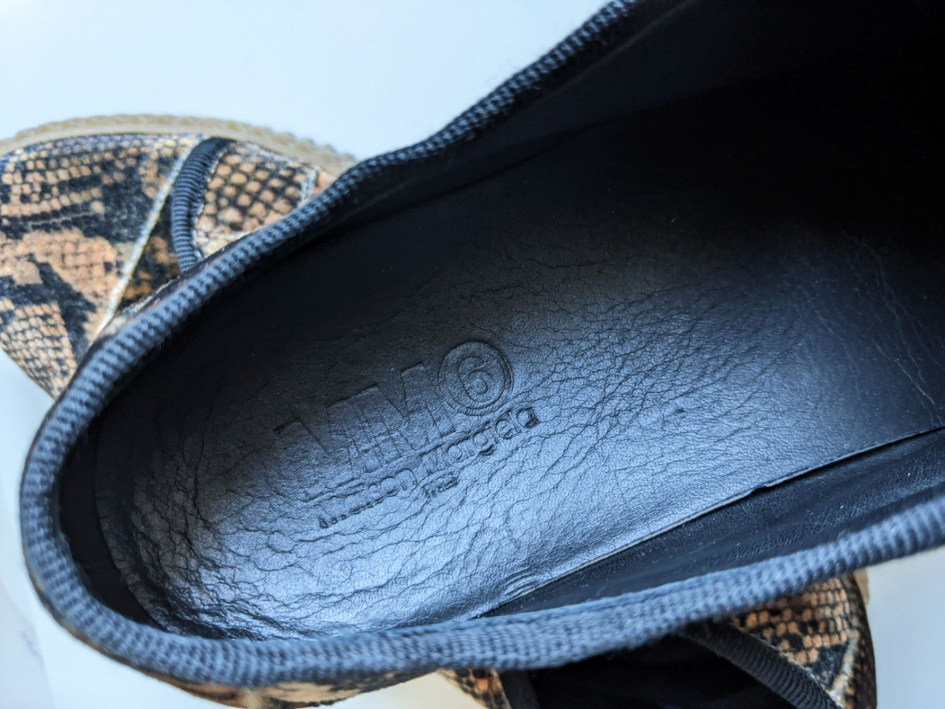 Maison Martin Margiela Snake print velvet sneakers 39