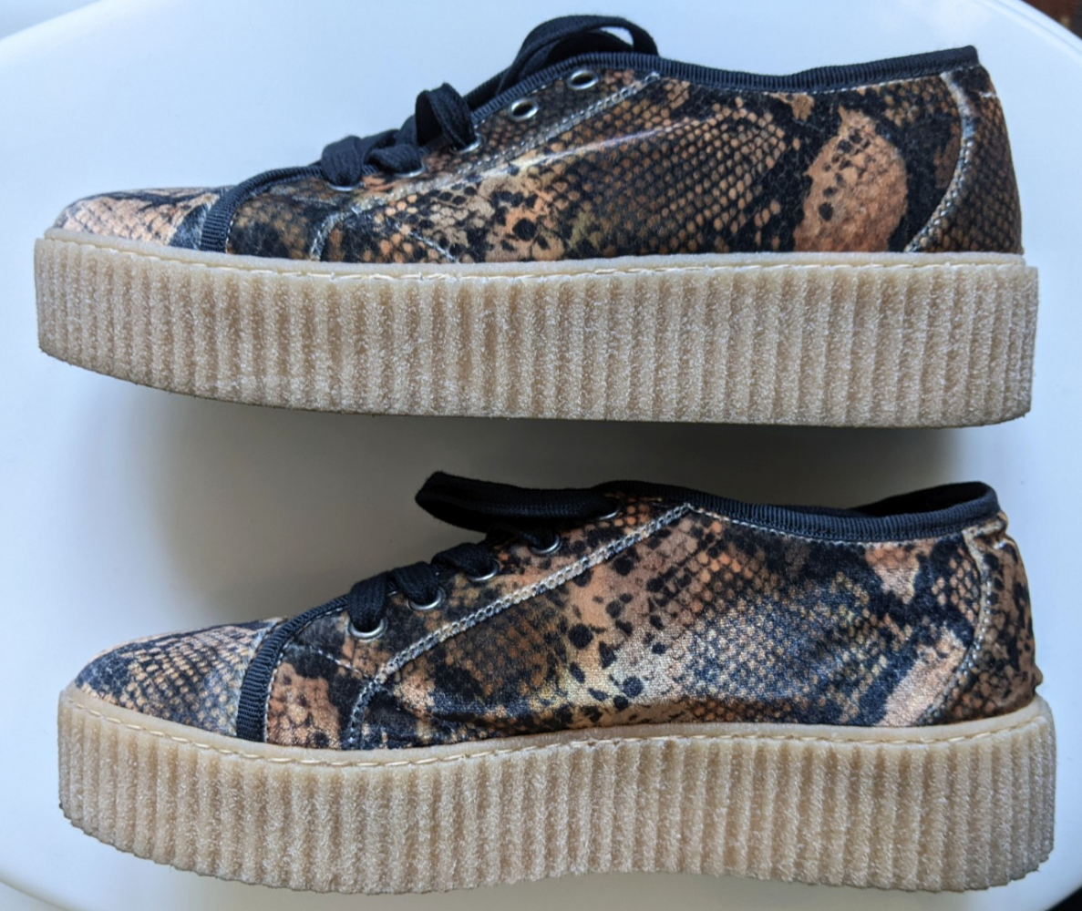 Maison Martin Margiela Snake print velvet sneakers 39