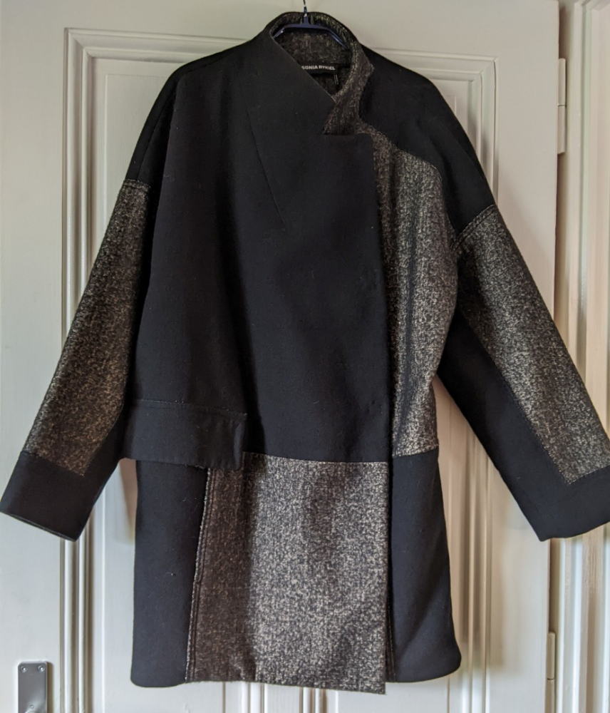 Sonia Rykiel Zweifarbige Wolljacke lagenlook M-L