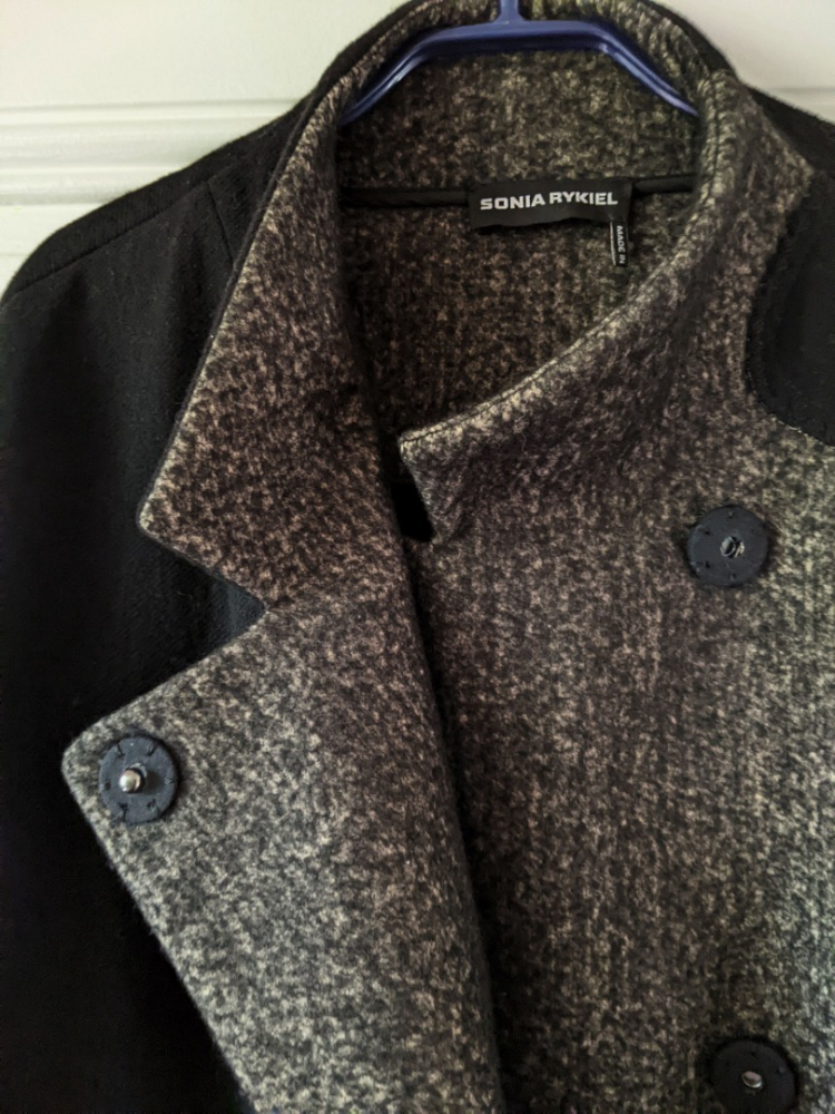 Sonia Rykiel Zweifarbige Wolljacke lagenlook M-L