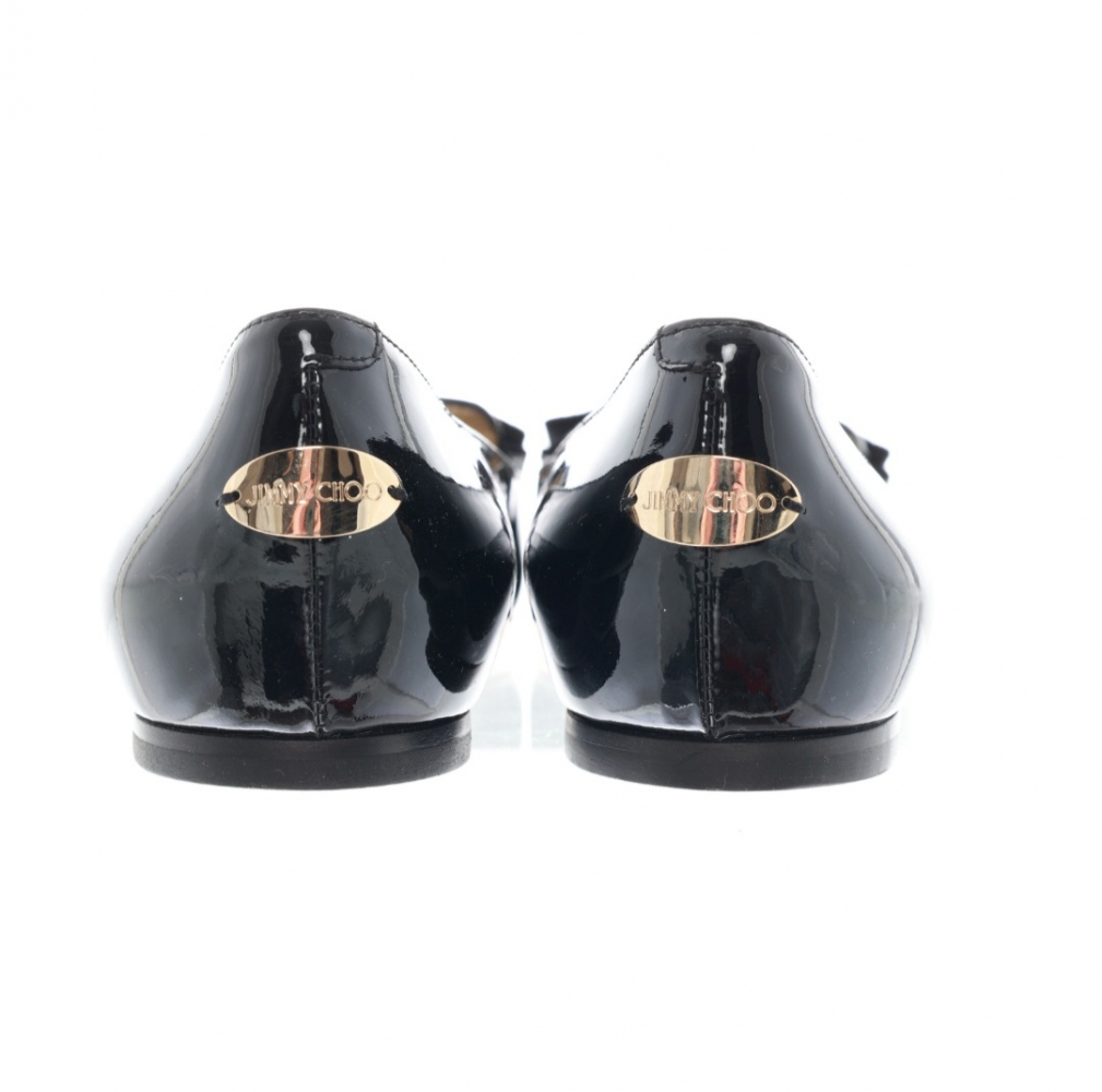 Jimmy Choo Damen Slipper Ballerinas in Schwarz Leder